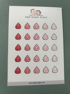 Customer photo review of Period Tracker Planner Stickers - No days