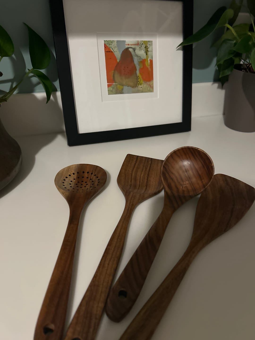 Customer photo review of Teak Wooden Utensil Set