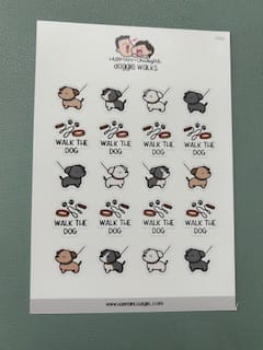 Customer photo review of Doggie Walks Planner Stickers