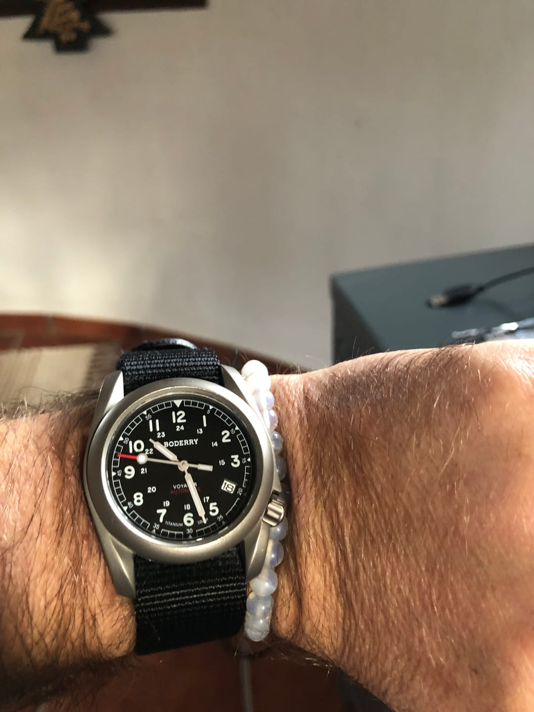 Customer photo review of VOYAGER - 100M Waterproof Titanium Automatic Field Watch | Black-bracelet