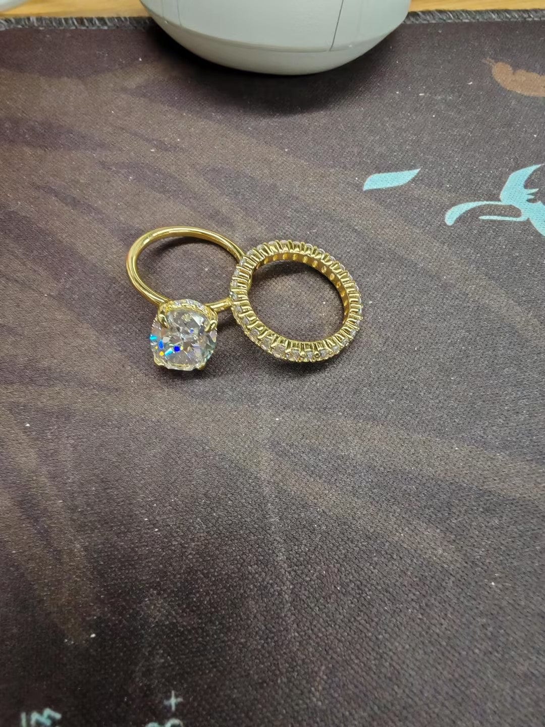 Customer photo review of S925 4.5Ct Luxury Oval Cut 2PC Wedding Ring Set In Sterling Silver Stackable Rings For Everyday Wear