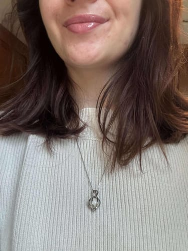 Customer photo review of Sterling Silver Pendant with Cremains Infused 12mm Marble