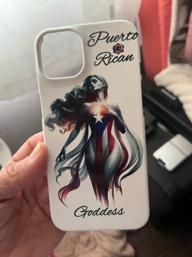 Customer photo review of Puerto Rican Goddess White Slim Phone Cases - Rico Flag 🇵🇷🥁  -Weeeepa!, Puertoriquena
