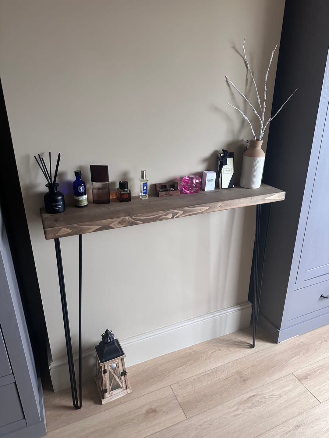 Customer photo review of Console Table 20cm Depth | Hairpin Leg
