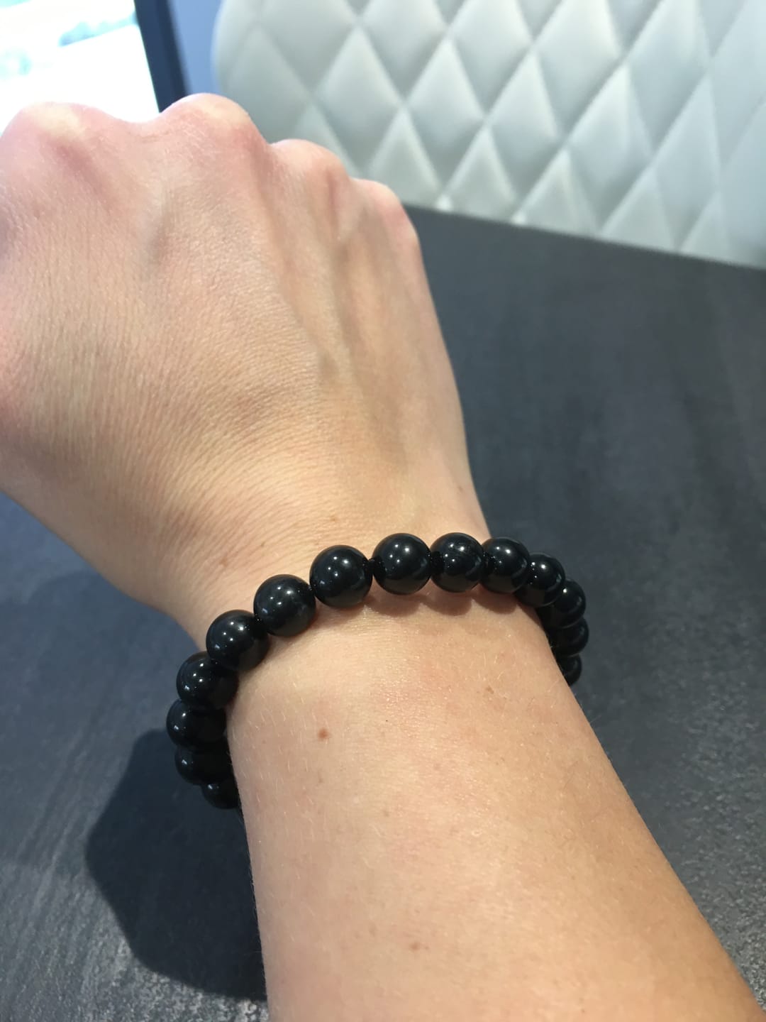 Customer photo review of Bracelet Perles Tourmaline noire