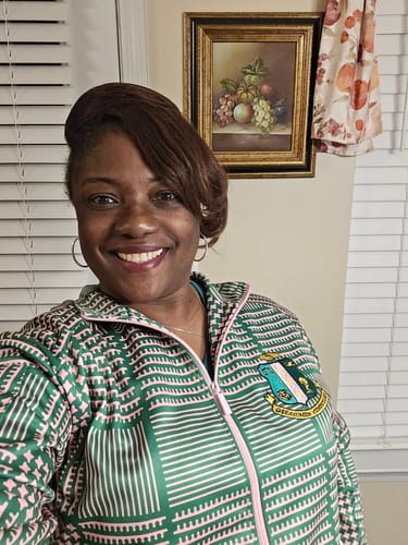 Customer photo review of AKA Houndstooth Track jacket