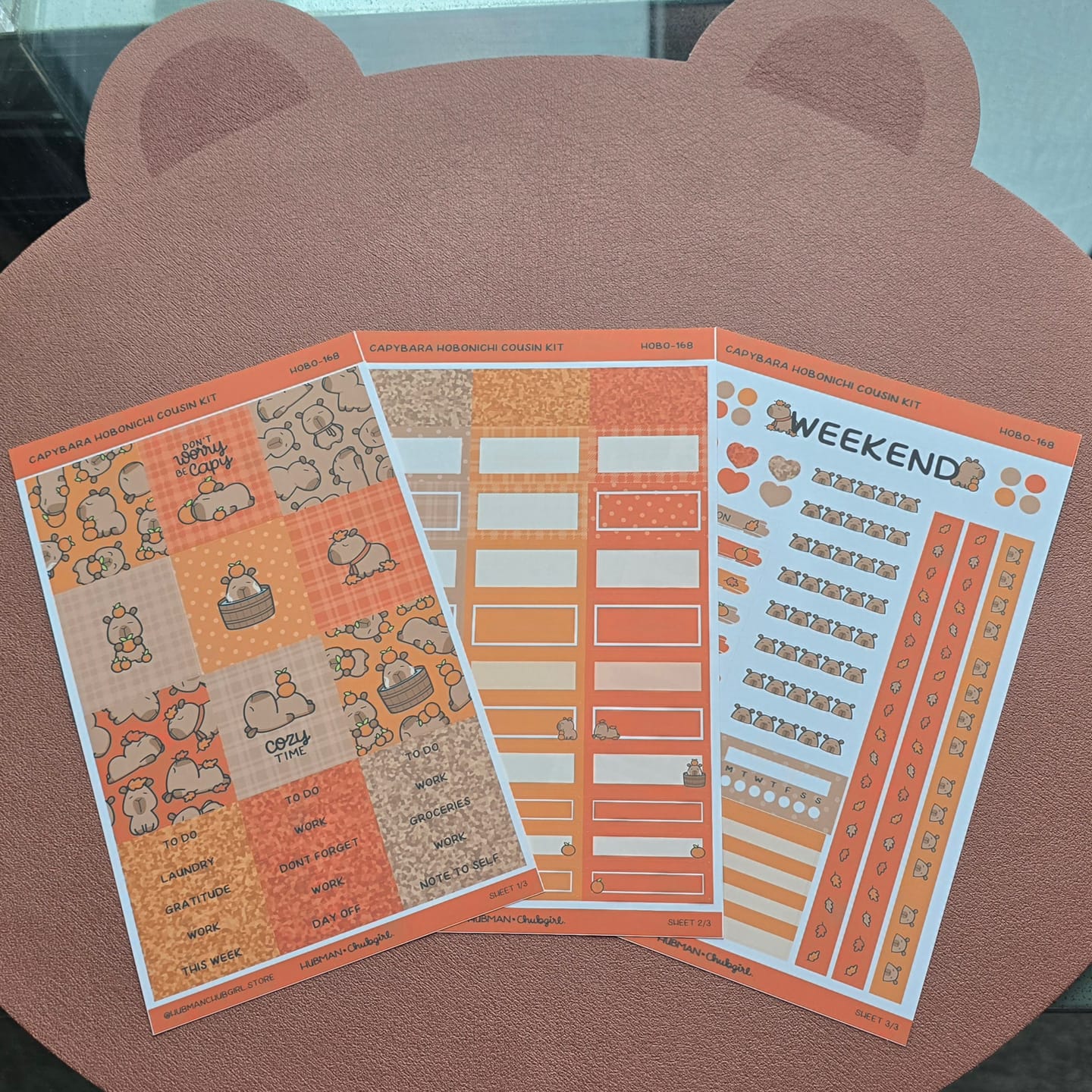 Customer photo review of Autumn Capybaras Theme Hobonichi Cousin Weekly Kit (Set of 3)