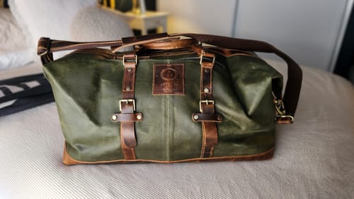 Customer photo review of Malinor Leather Weekend Bag