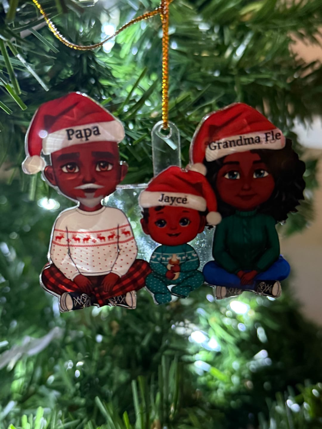 Customer photo review of Happy Christmas Doll Grandma Grandkids Gift For Granddaughter Grandson Personalized Acrylic Ornament