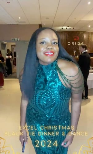 Customer photo review of Nazz Collection Green Starstruck Fishtail Gown