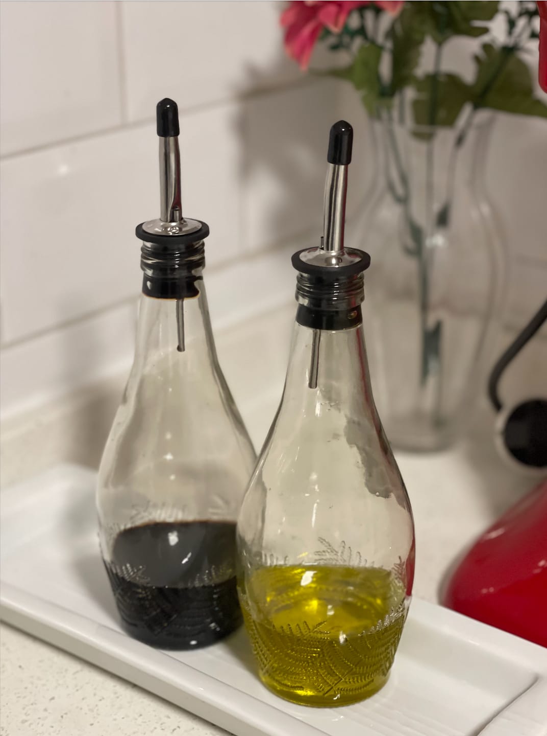Customer photo review of Aceitero Puyehue -  Botella Con Dispensador Acero Inox.