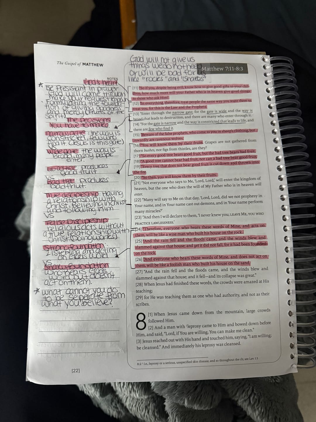 Customer photo review of Spiral Bible™ - NASB - New Testament - Flake