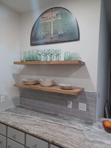 Customer photo review of Rustic Floating Shelves