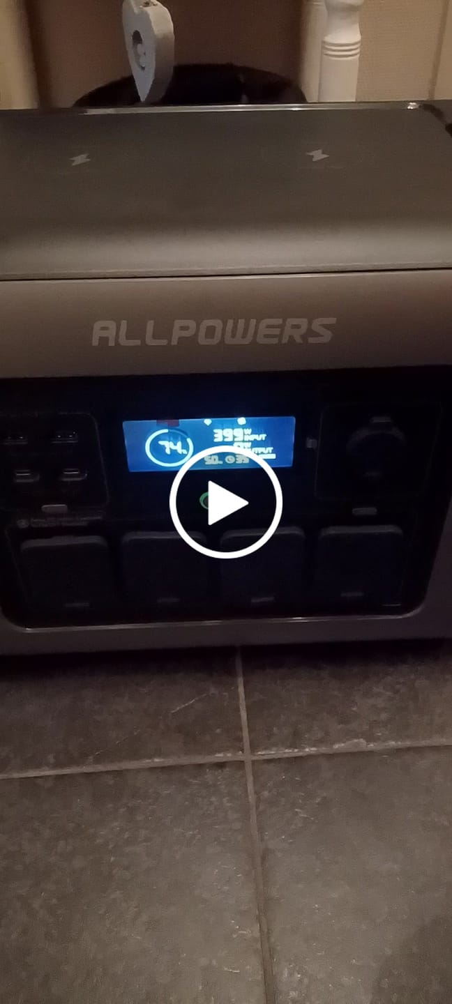 Customer video review of ALLPOWERS R1500 Station électrique portable 1800W 1152Wh Batterie LiFeP04