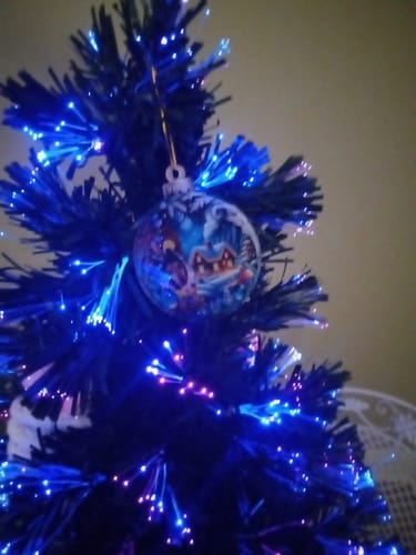 Customer photo review of Custom Photo Pets Make Our Lives Whole - Dog & Cat Personalized Ornament