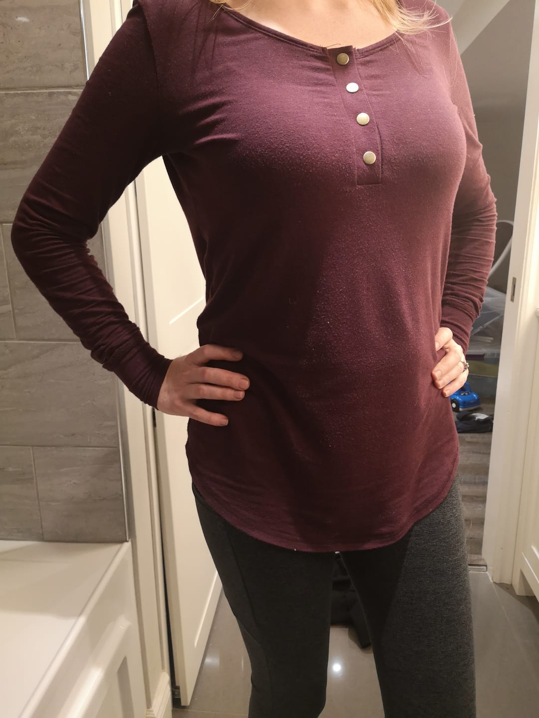 Customer photo review of *Pre-Sale* Long Sleeve Henley