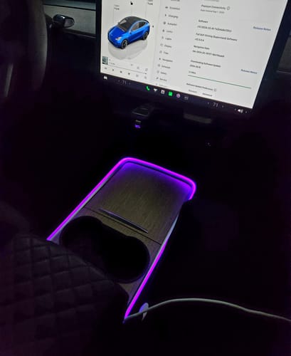 Customer photo review of Center Console Ambient Lighting Kit For Tesla Model Y 2021-2024