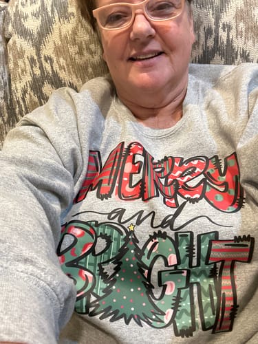 Customer photo review of Merry and Bright Christmas Design - Christmas DTF heat transfer