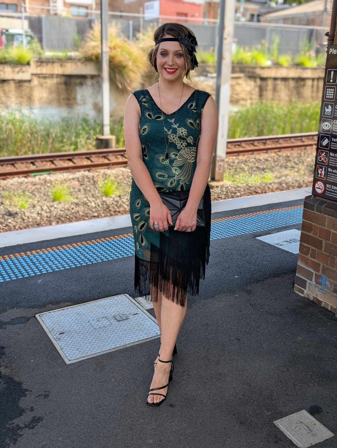 Customer photo review of Lena Flapper Dress - Green