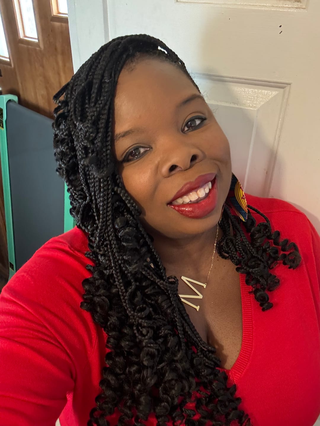 Customer photo review of Large Letter Necklace
