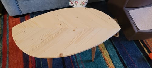 Customer photo review of Coffee Table With Drop Leaves - Solid Wood Modern Coffee Table