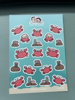 Customer photo review of Sticker Sheet - Don't Be Crabby!