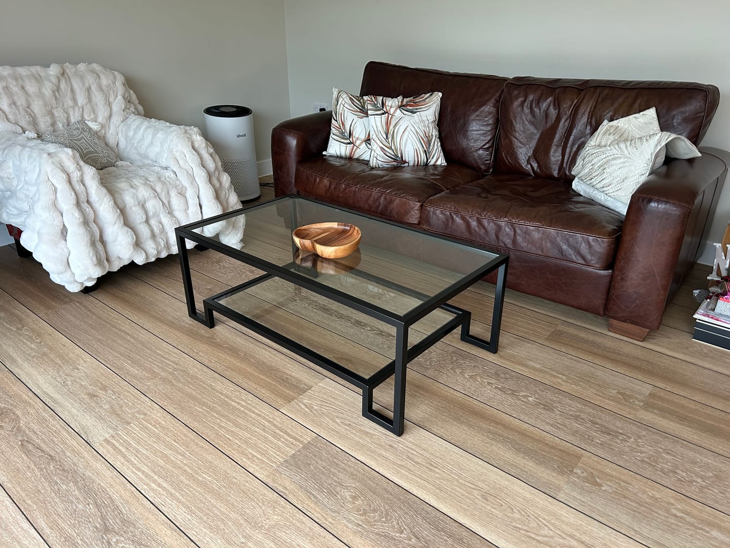 Customer photo review of Hudson Glass Metal Coffee Table - Black