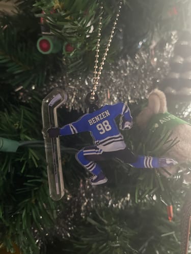 Customer photo review of Personalized Hockey Ornament For Hockey Players