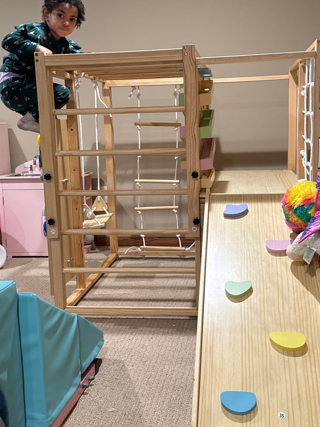 Customer photo review of Alpine Adventure Indoor Play Gym – Climber, Slide & Kids Activity Set