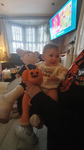 Customer photo review of Personalized Pumpkin Girl (2 Skin Tones) - Halloween Special