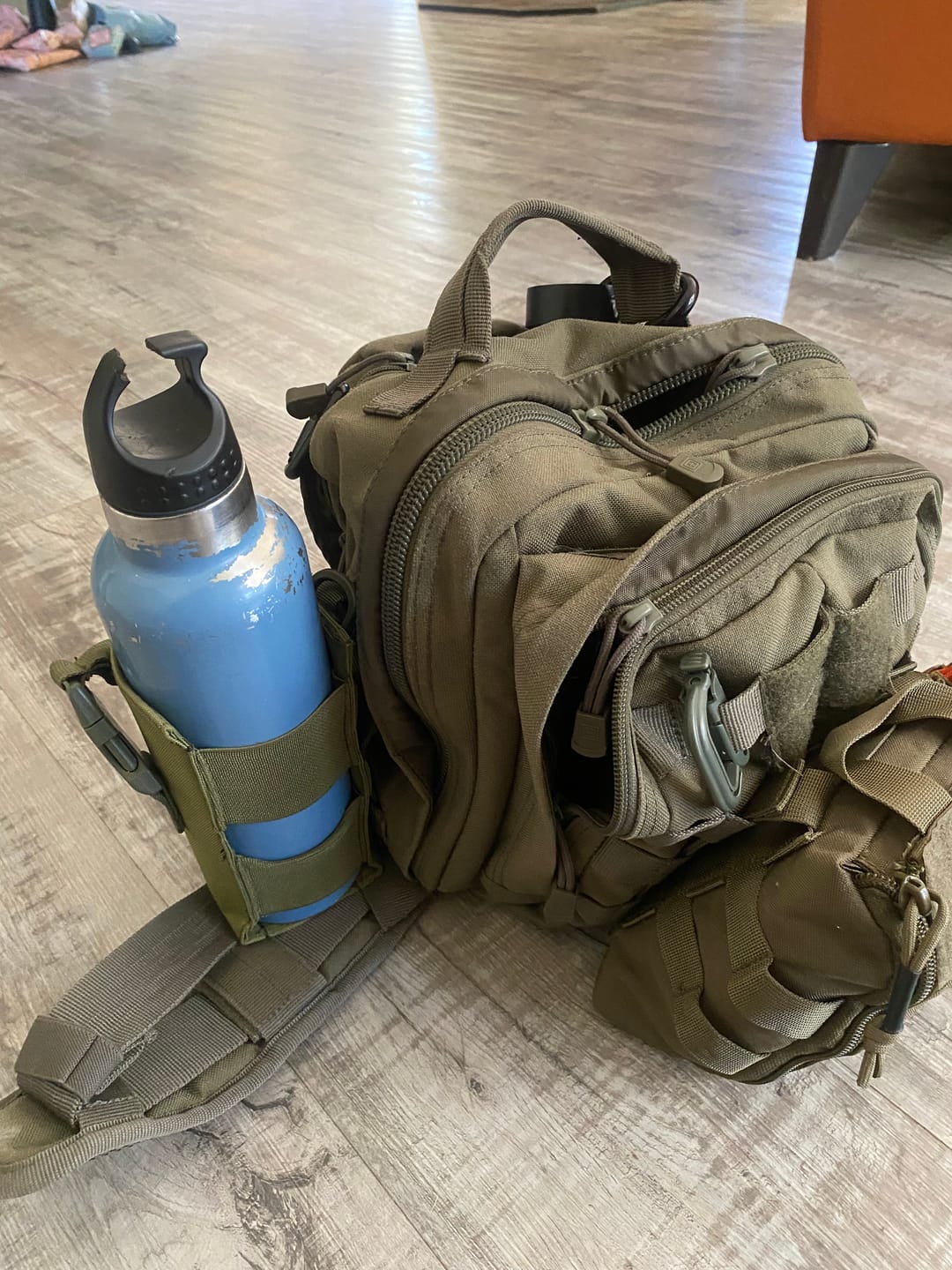 Customer photo review of Water Bottle Holder for a pack or belt