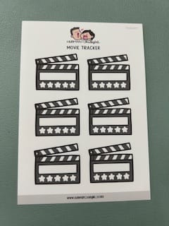 Customer photo review of Movies Tracker Planner Stickers