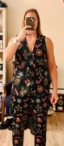 Customer photo review of Christmas cartoon-Women's 7/8 Stretch Ankle Golf Pants