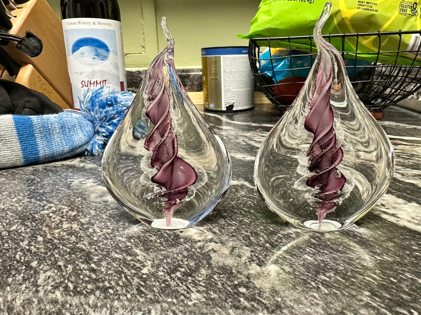 Customer photo review of Memorial Glass Flame with Cremation Ashes