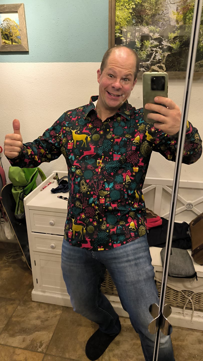 Customer photo review of Herren Weihnachts Langarmhemd aus Baumwolle