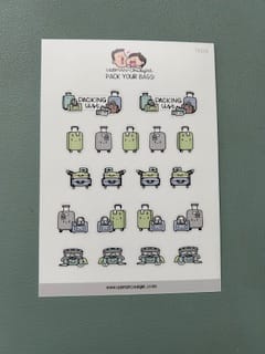 Customer photo review of Pack Your Bags Planner Stickers