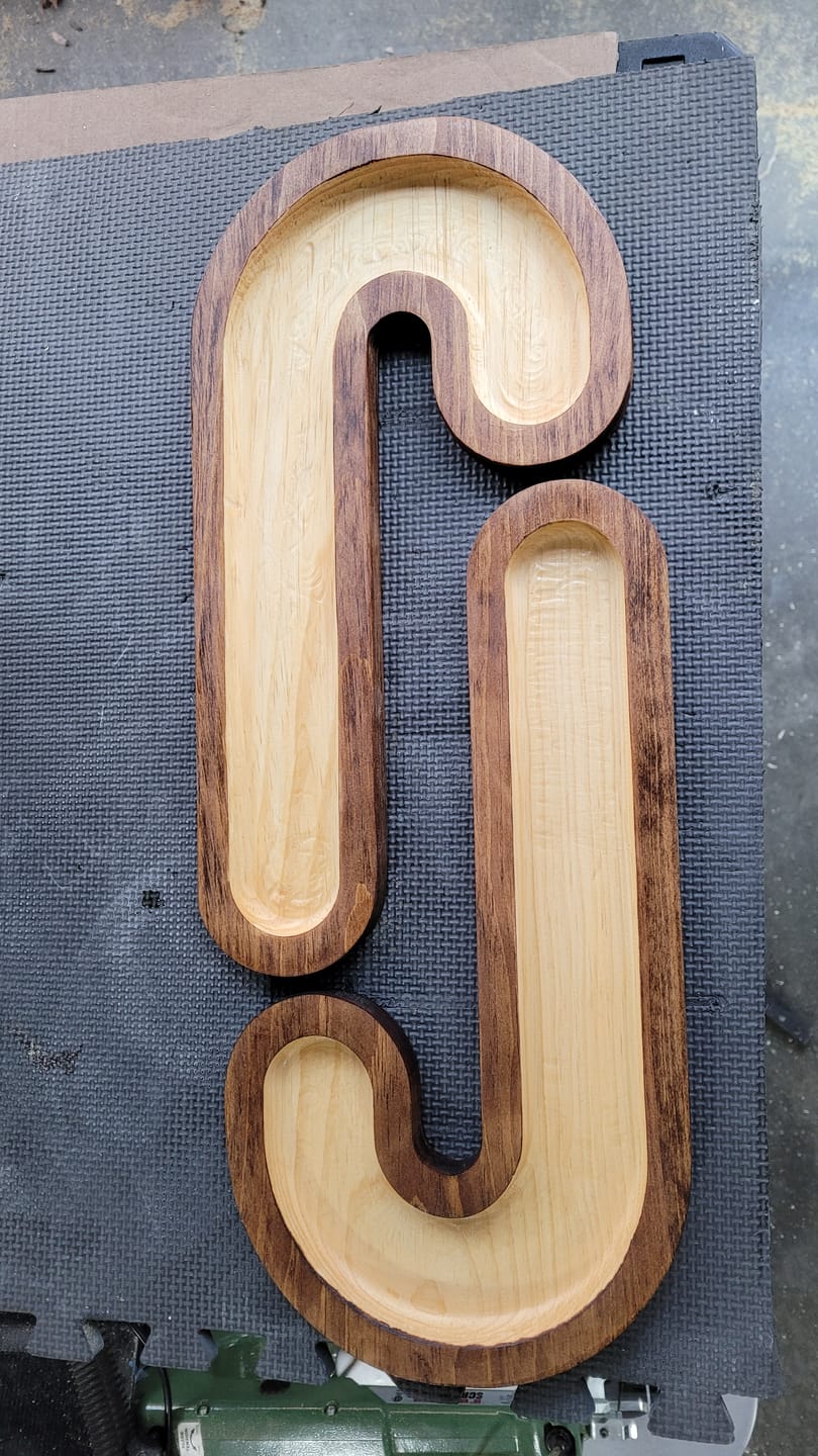 Customer photo review of 15.0x7.8" Candy Cane Tray 1 Acrylic Router Template [Limited Edition]