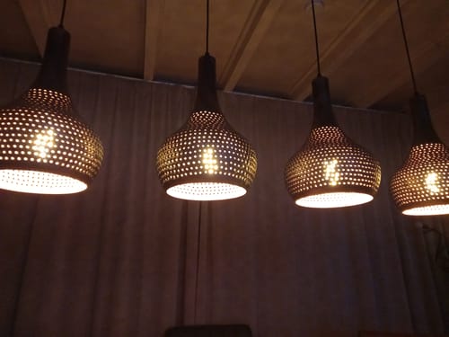 Customer photo review of Hanglamp Drew - 4-lichts - Zwart/Bruin - Metaal