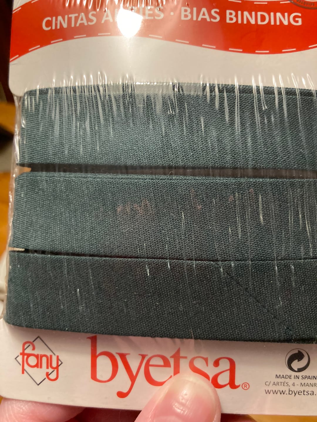 Customer photo review of Plain Polycotton Bias Binding Tape - 5 metres