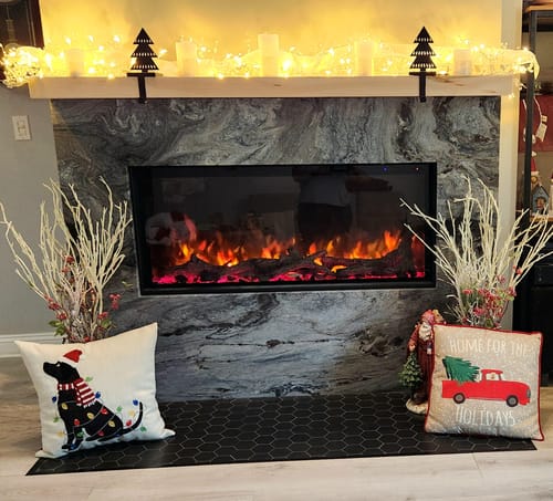 Customer photo review of Napoleon Astound 50" Smart Built-In Linear Electric Fireplace