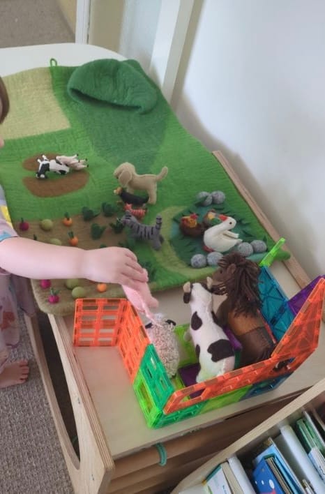 Customer photo review of Large Farm Play Mat Playscape