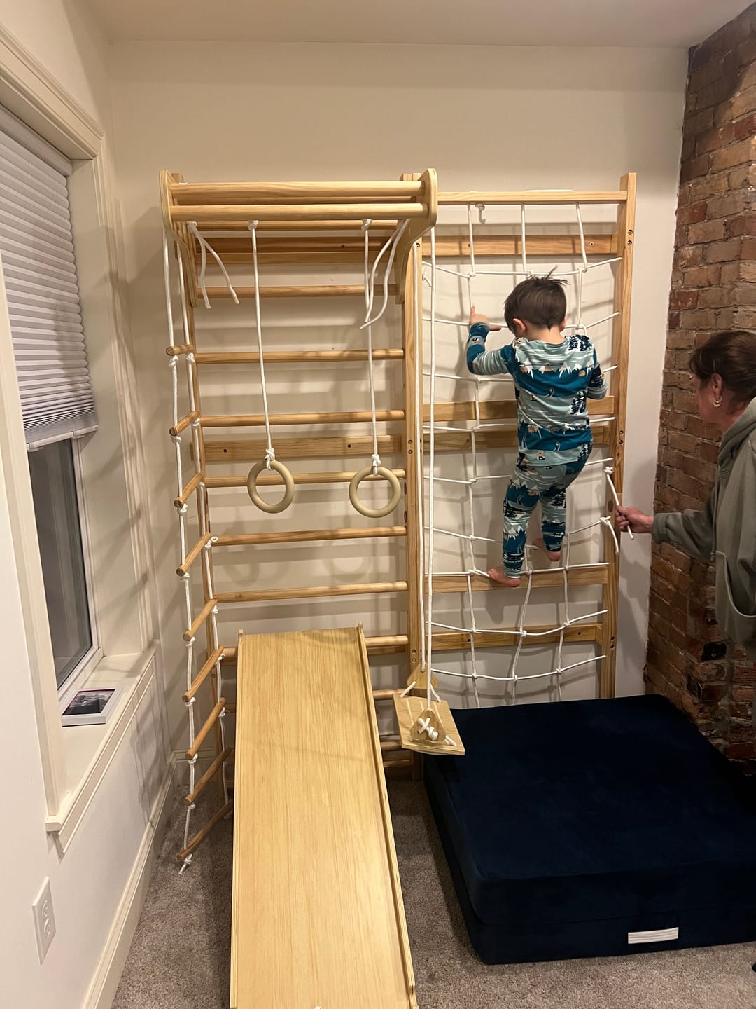 Customer photo review of Neem Swedish Wall Ladder & Indoor Wooden Climber for Kids – Home Gym Playset