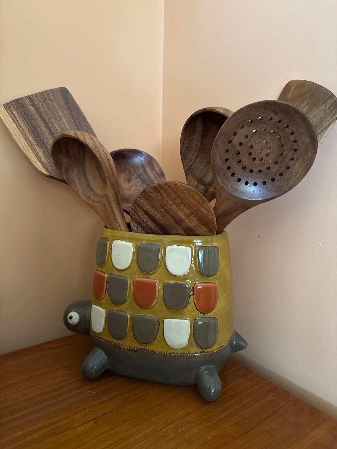 Customer photo review of Teak Wooden Utensil Set