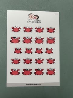 Customer photo review of Don't Be Crabby Planner Stickers
