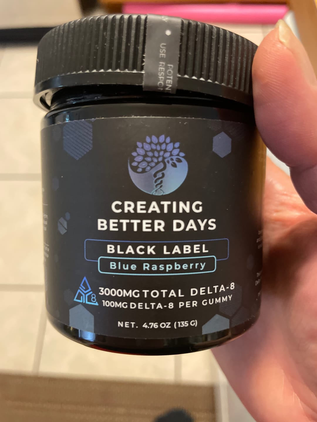Customer photo review of 3,000mg Delta-8 Gummies - Blue Raspberry