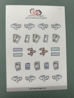 Customer photo review of Let's Catch a Flight Planner Stickers