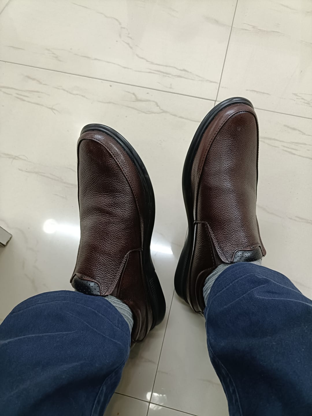 Customer photo review of Bacca Bucci Leather Office Slip-ons Formal Shoes | UK- 06 to 14