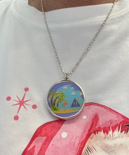 Customer photo review of 2 Year Beach Themed Specialty Tri-Plated AA Recovery Medallion - Two Year Chip/Coin