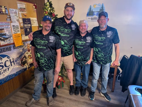 Customer photo review of Maxcorners Darts For Team Design Crocodile Fire Pattern Option Customized Name 3D Shirt (4 Colors)