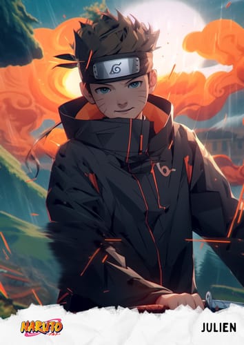 Customer photo review of Portrait manga personnalisé | Naruto